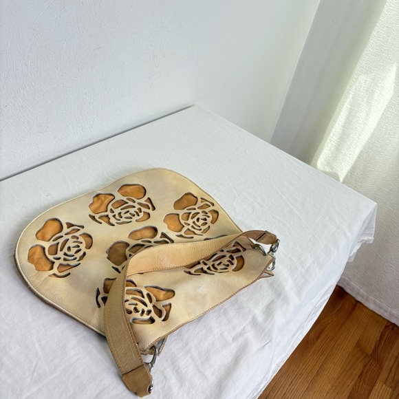 VTG Handmade One of a Kind Artisan Tooled Leather Floral Rose Shoulder Bag Purse - Picture 5 of 16